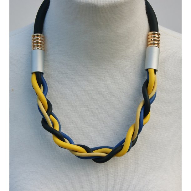 (45 cm) Black/yellow braided