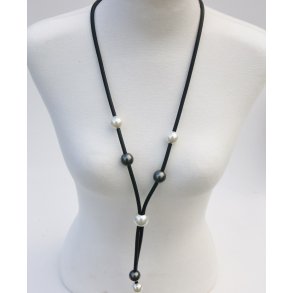 (80 cm)Black/ 2 string with whit/gun black ball