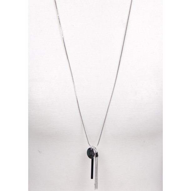 80 cm necklace 3 diff pendants silver