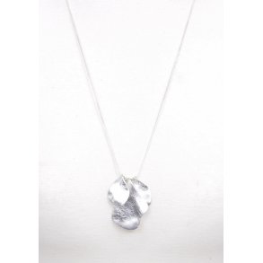 80 cm necklace 3 leaves silver