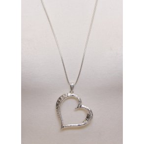 SMJ-086	76+7 cm necklace silver heart