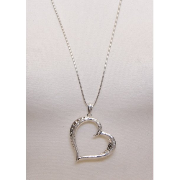 SMJ-086	76+7 cm necklace silver heart