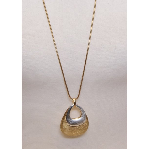 SMJ-093	80+6 cm necklace gold double decoration