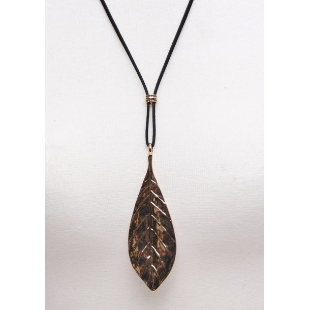 80 cm necklace golden leaf