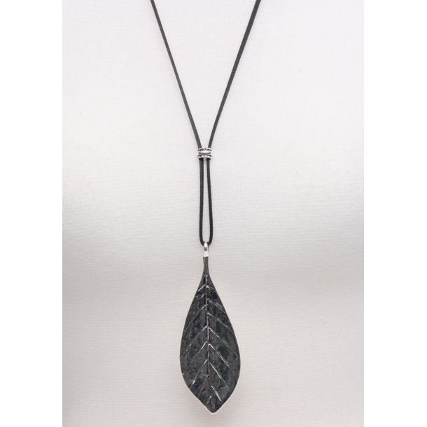 80 cm necklace Silver leaf