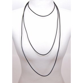 2 mm leather string Black