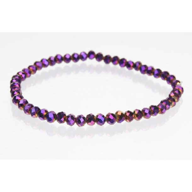 251-01 4mm - 19 cm Bracelet Crystalglass CG # 48	Purple