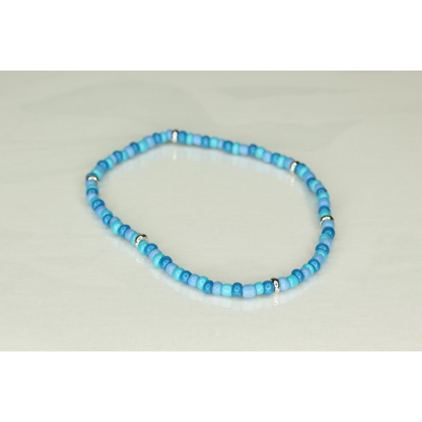 Glass Pearls 3 mm mix med slv mix blue