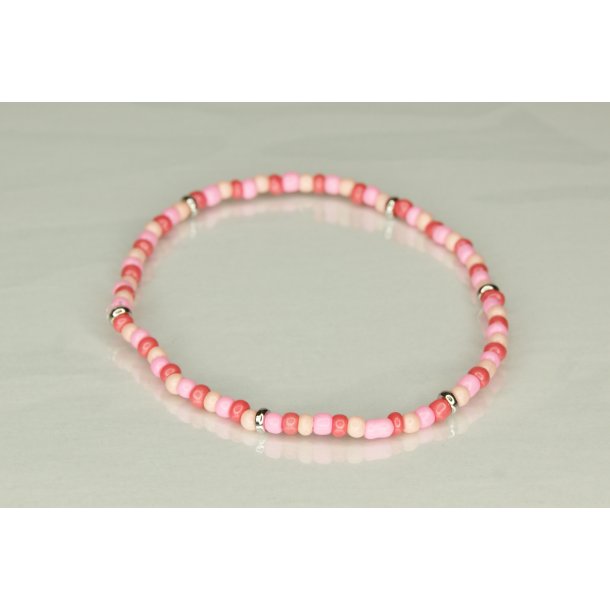 Glass Pearls 3 mm mix med slv mix Rose