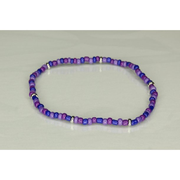 Glass Pearls 3 mm mix med slv mix Purple