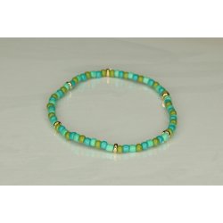 Glass Pearls 3 mm mix med Guld