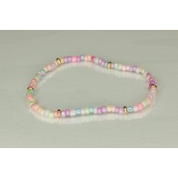 Glass Pearls 3 mm mix med Guld