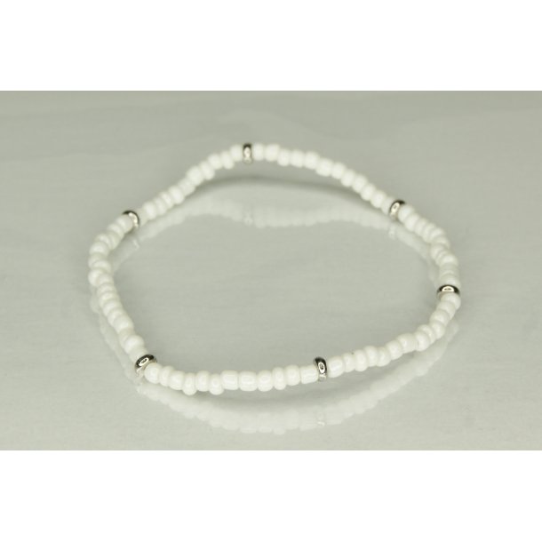 Glass Pearls 3 mm with 6 Silver white