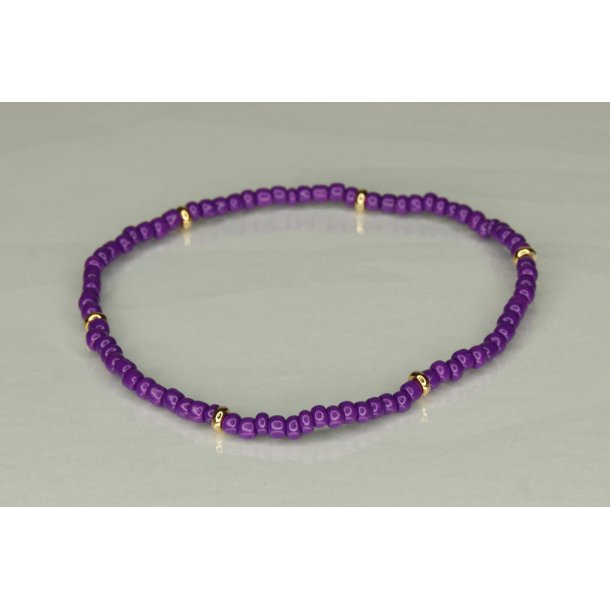 Glass Pearls 3 mm with 6 Guld Dark purple