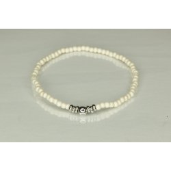 Glass Pearls 3 mm with 1 deko Silver