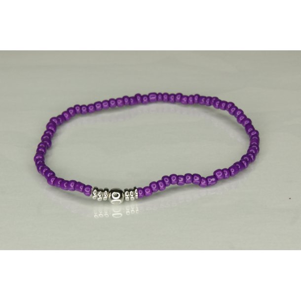 Glass Pearls 3 mm with 1 deko Silver Dark purple