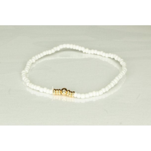 Glass Pearls 3 mm with 1 deko Gold
