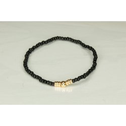 Glass Pearls 3 mm with 1 deko Gold