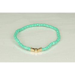 Glass Pearls 3 mm with 1 deko Gold