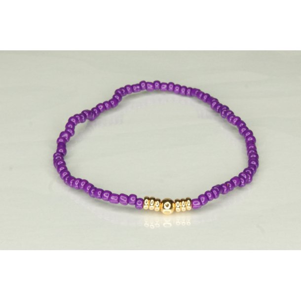 Glass Pearls 3 mm with 1 deko Gold Dark purple