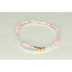 Glass Pearls 3 mm with 1 deko Gold