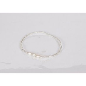 perals bracelet/smalle perals White / crystal