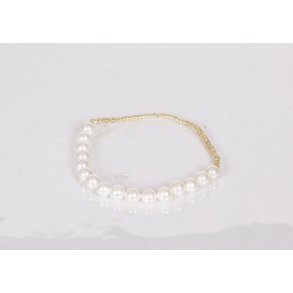 Shellsperals bracelet/smalle perals white / Gold