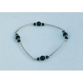 4 stk Shellsperals bracelet/4 stk black silver metal