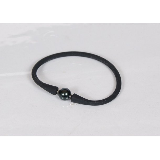 Designer rubber bracelet Black Pearl