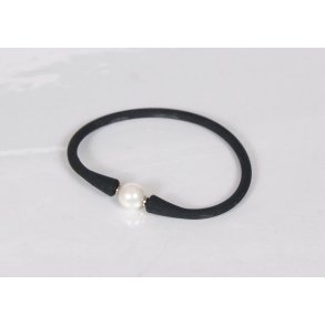 Designer rubber bracelet White Pearl