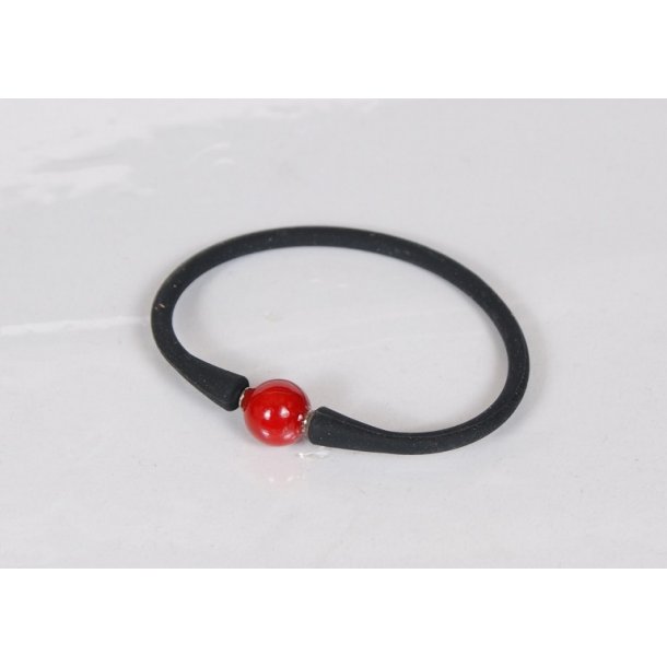 Designer rubber bracelet Red Pearl