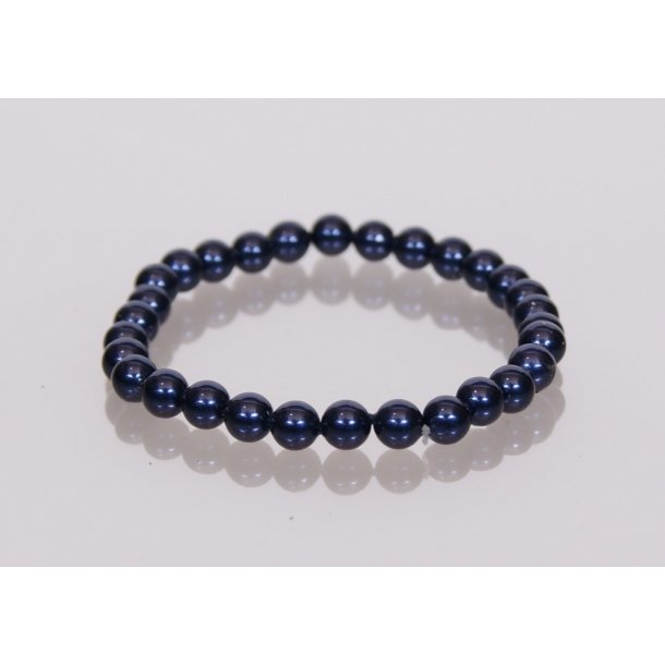 250-48 Queen shellpearl 6 mm bracelet 18-20 cm ST #620 Deep Blue