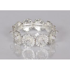  Bracelet peral flower silver