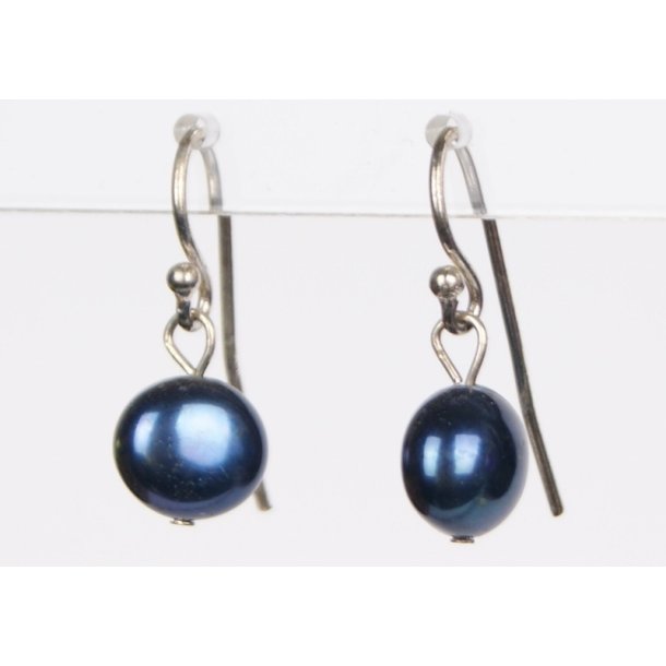 400-03 hang earrings drop pearl Black P#01