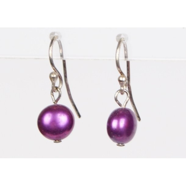 400-03 hang earrings drop pearl Dark Purple P#06