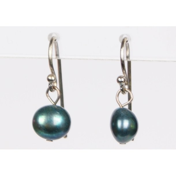 400-03 hang earrings drop pearl deep blue	 P#10