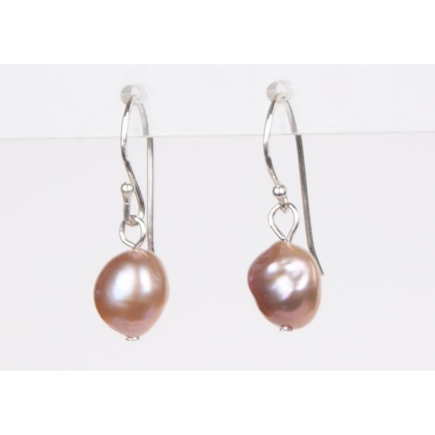 400-03 hang earrings drop pearl Light brown w/shades P#28