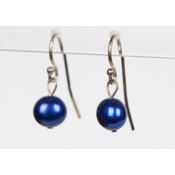400-03 hang earrings drop pearl Dark Blue	P#29