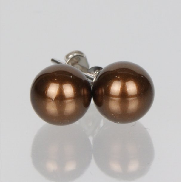 400-60 Queen earrings - ears stick 8 mm ST #238 Broun
