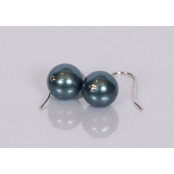 400-61 Queen hang earrings shellpearl 8 mm ST #621 Blue