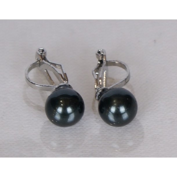400-62 Queen earrings - ears Clips 8 mm ST #250 Black
