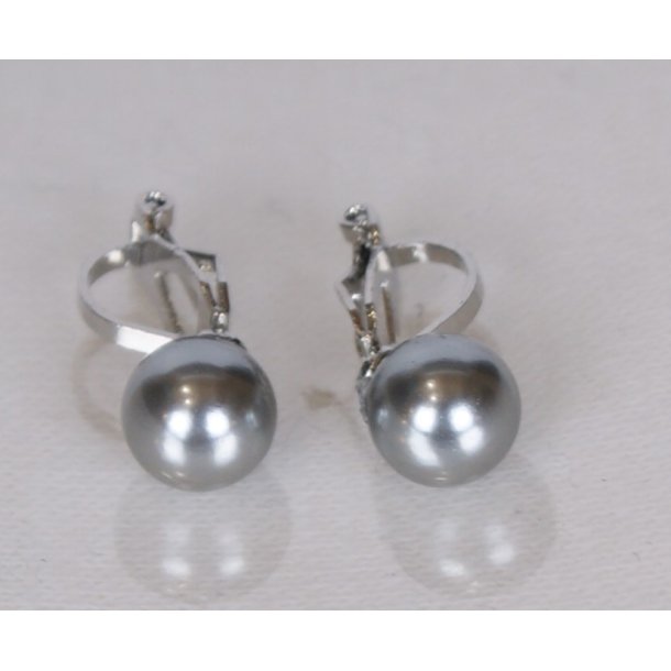 400-62 Queen earrings - ears Clips 8 mm ST #222 silver