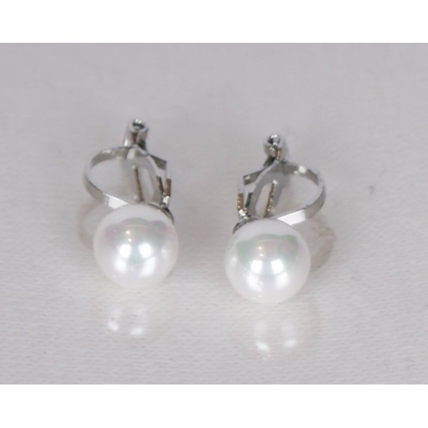 400-62 Queen earrings - ears Clips 8 mm ST #201 white