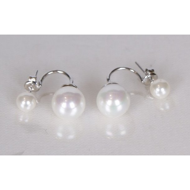 400-63 Queen stik with hang earrings shellpearl 7/10 mm ST #201 white