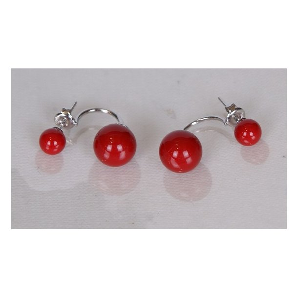 400-63 Queen stik with hang earrings shellpearl 7/10 mm ST-246 red