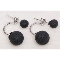 Lava stik with hang earrings shellpearl 7/10 mm