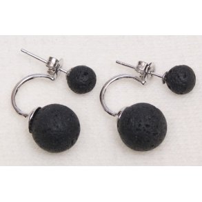 Lava stik with hang earrings shellpearl 7/10 mm