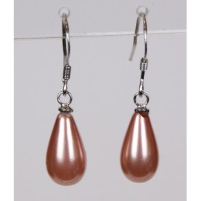 400-65 Drop hang earrings pearl 8 x 14 mm