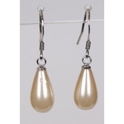 400-65 Drop hang earrings pearl 8 x 14 mm