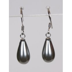 400-65 Drop hang earrings pearl 8 x 14 mm